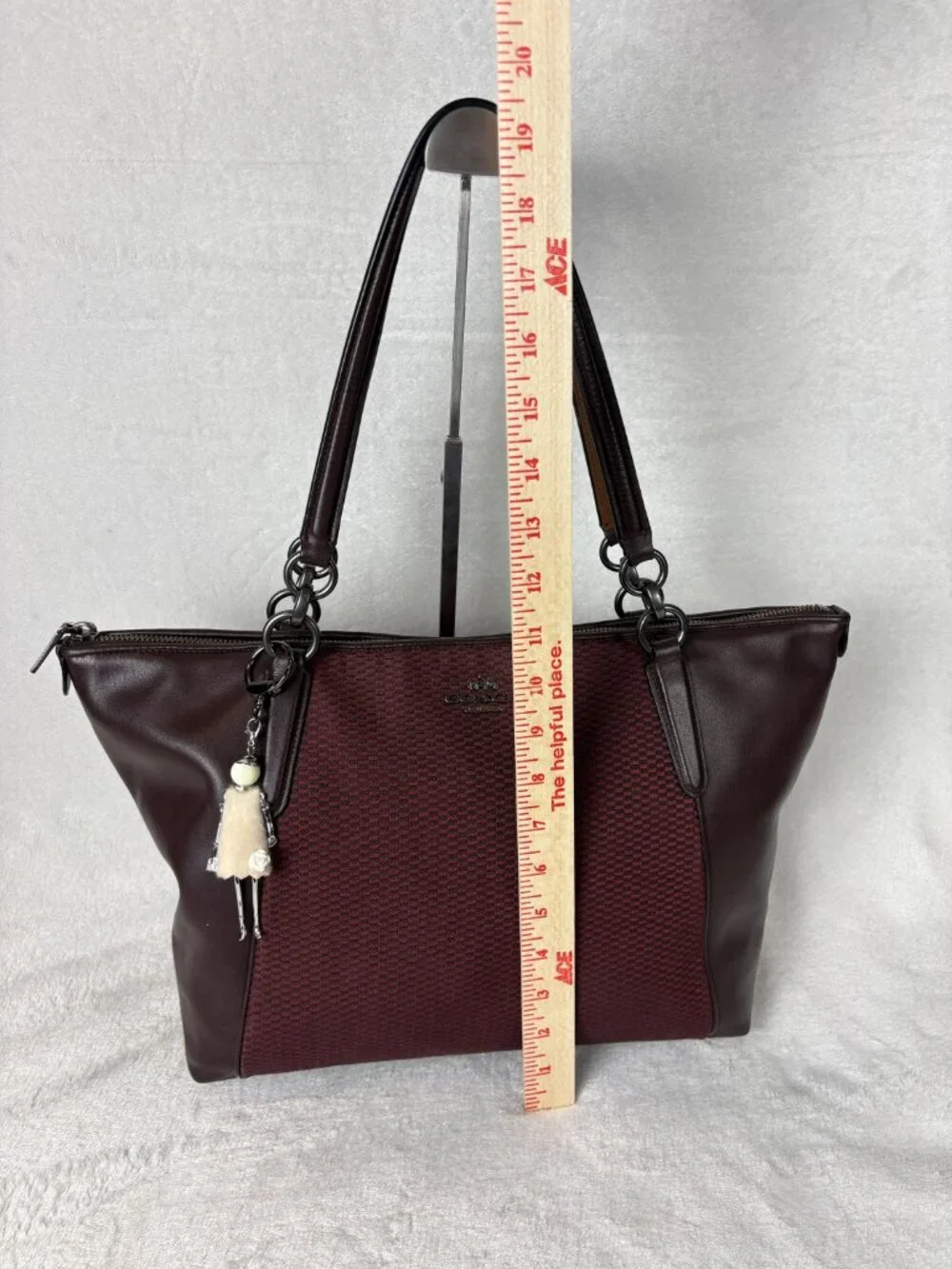 Coach Legacy Exploded Jacquard Ava Tote in Oxblood Colorway